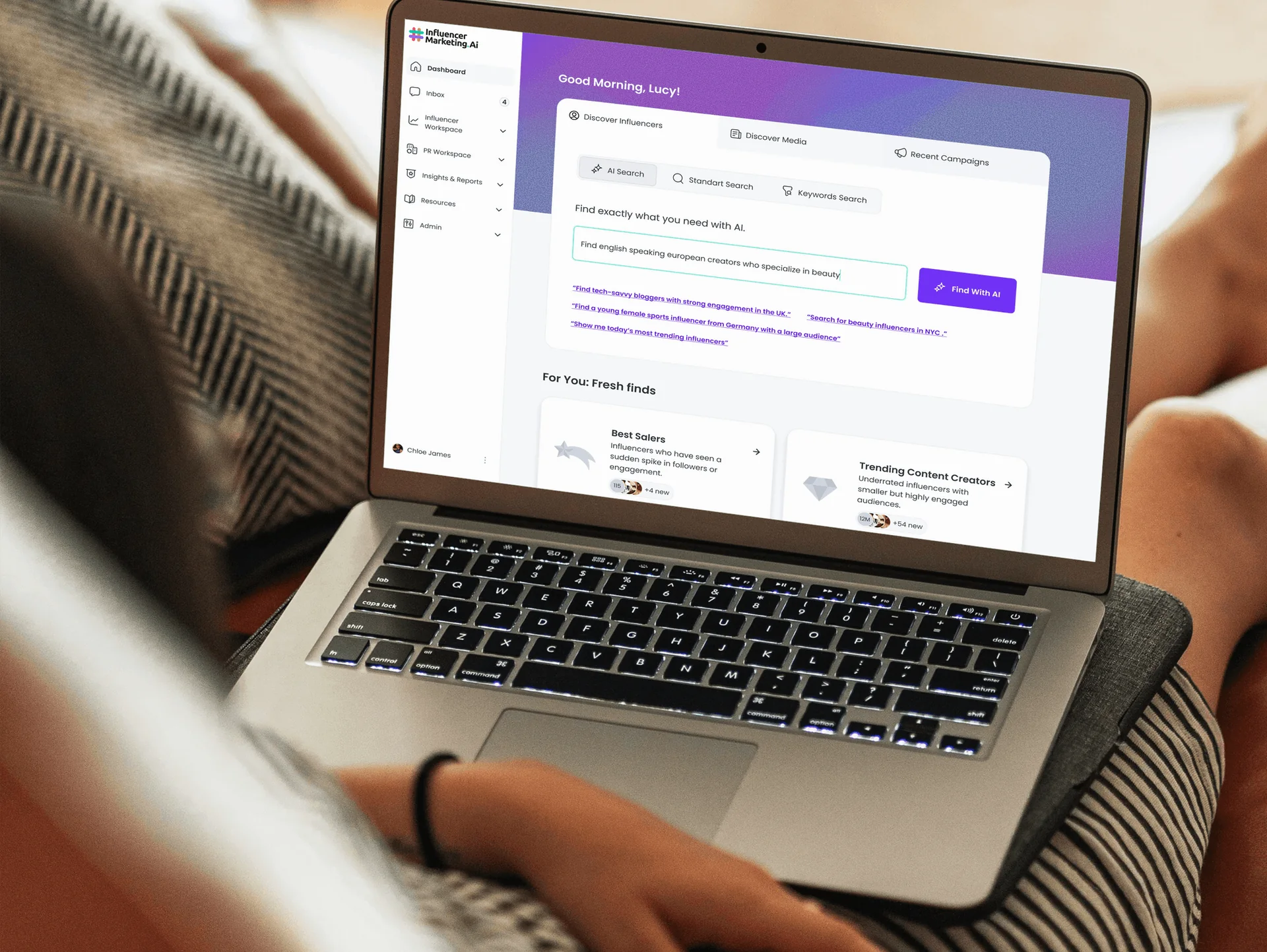 AI-assisted influencer discovery and campaign management platform
