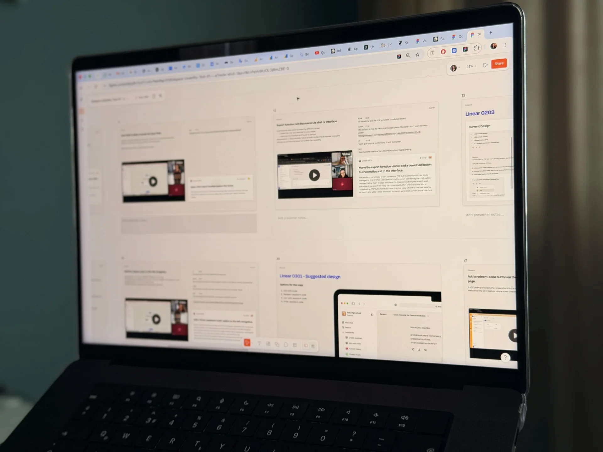 Product design screens in Figma