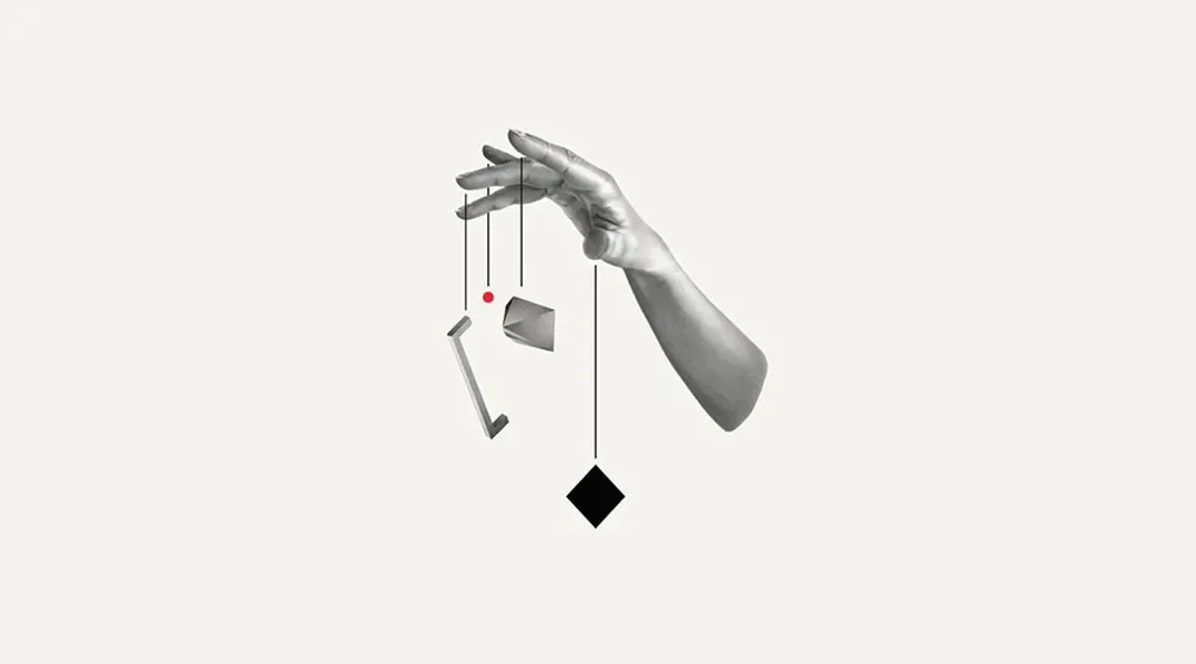Hand arranging interface building blocks