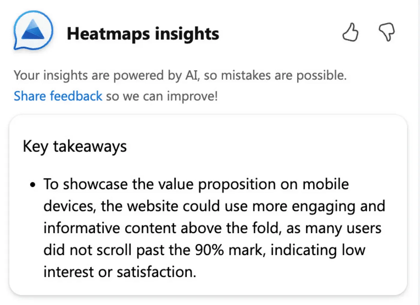 Heatmap insights card