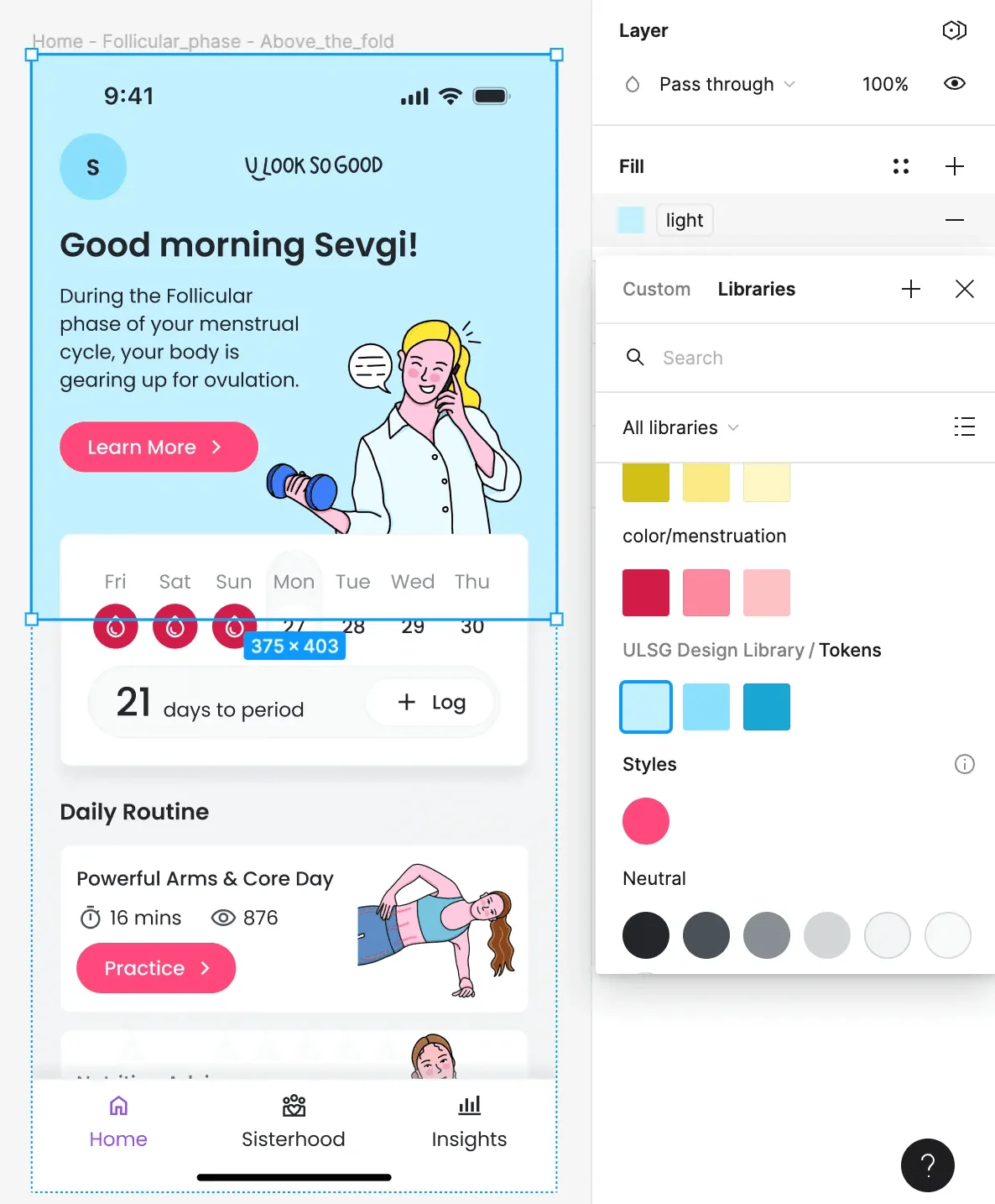 Beauty and wellness app design variables
