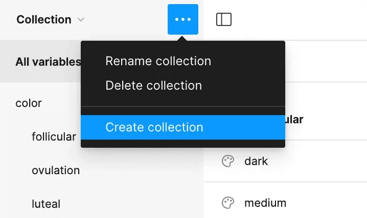 Create collection dialog