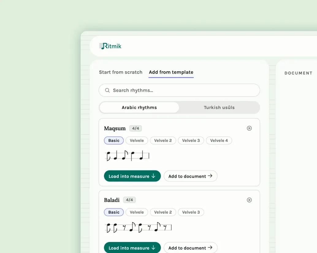 Music notation controls