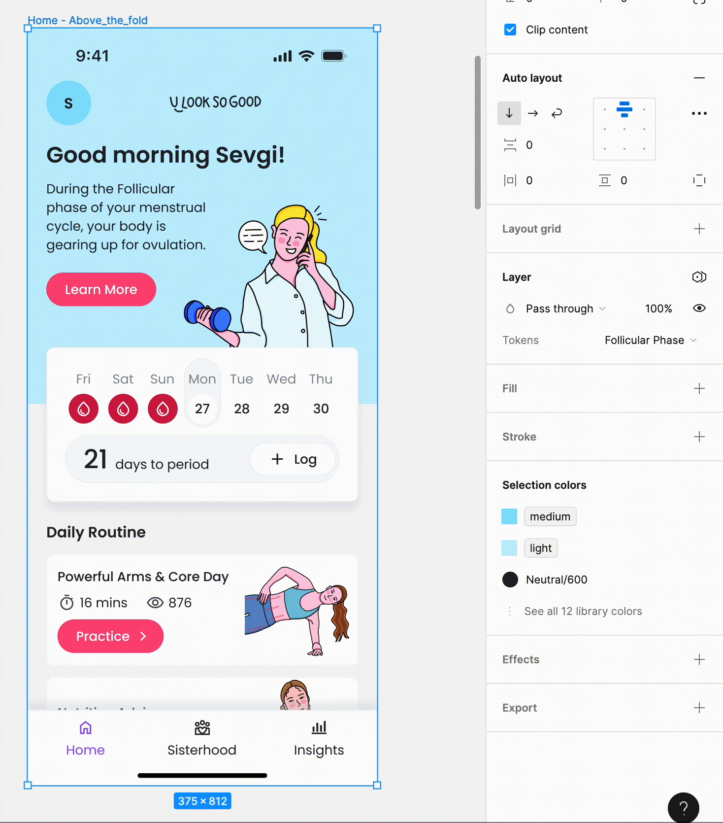 Beauty and wellness app theme controls